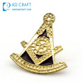 Manufacturer china personalized custom logo metal zinc alloy enamel gold plated masonic freemason lapel pin badge